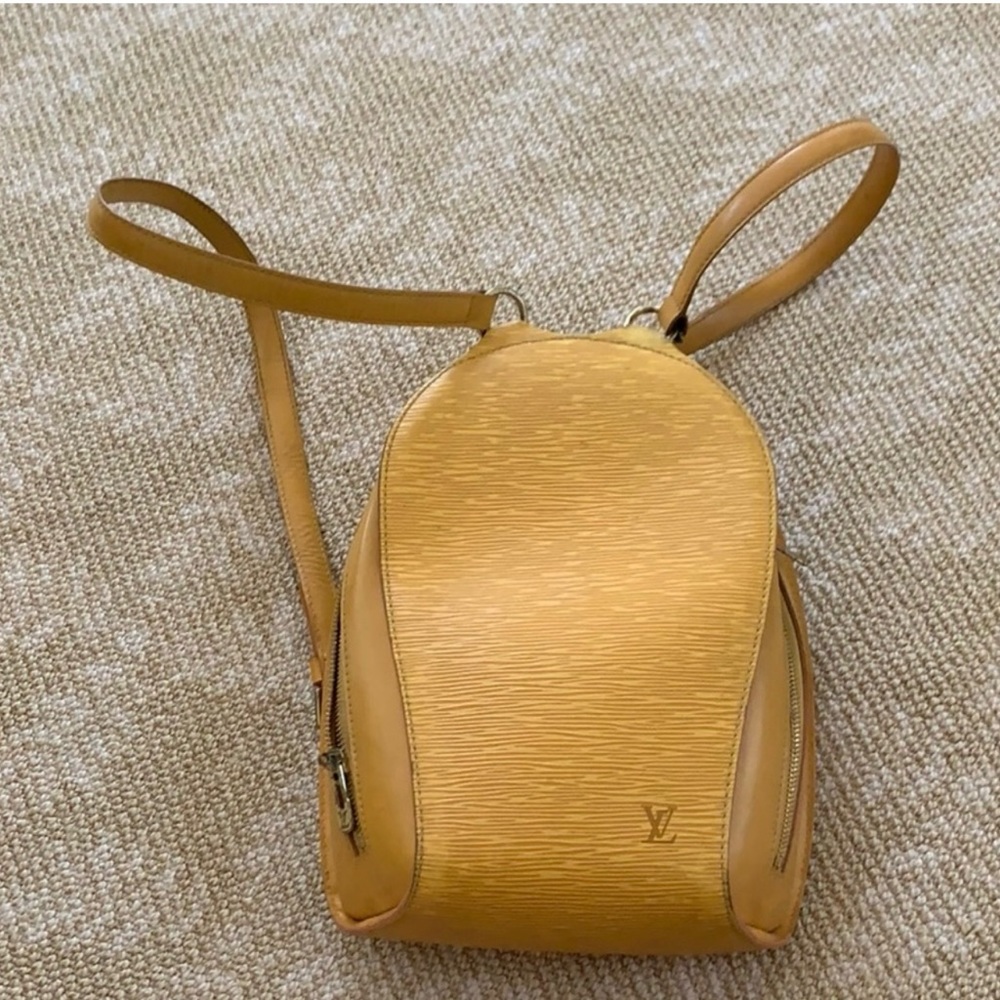 Louis Vuitton yellow Epi Leather Mabillon backpack